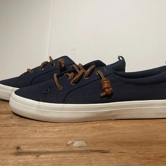 Sperry Top Sider Women's Size 8W Crest Vibe Linen Blue Sneaker NEW - Picture 2 of 11